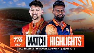 2024 Abu Dhabi T10 I Qualifier 2 Highlights: Morrisville Samp Army vs Delhi Bulls | Season 8