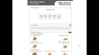 Vectric V10 Tutorials | General Topics | Toolpath Setup Sheets Guide