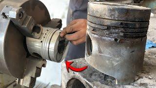 Piston Ringland are Broken Due To Overheating of Engine | How to Rebuild Old Engine Piston Of Truck