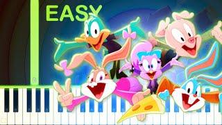 TINY TOONS LOONIVERSITY THEME - EASY Piano Tutorial