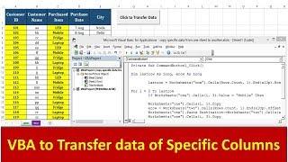 VBA to Copy specific columns from one sheet to another - Advance VBA Tutorial by Exceldestination