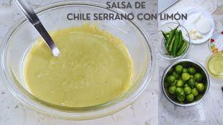 SERRANO CHILI AND LEMON SAUCE, perfect for TACOS. SUPER EASY TO MAKE... creamy and delicious.