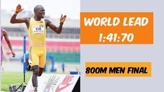 800M Men Final: Emmanuel Wanyonyi Paris Olympic gold quest with World Lead time, Trials 2024