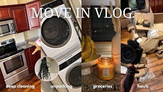 MOVING VLOG: MY FIRST LUXURY APARTMENT AT 20 | empty apartment tour + unpacking & deep cleaning