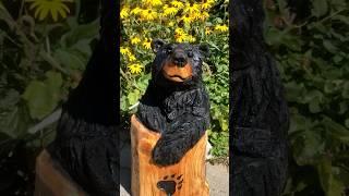 Cedar Black Bear #wood  #chainsawart #art #happy #foryou #canada #shorts #viral #summer #love #life