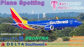 PLANE SPOTTING| Kansas City MCI| Sunny Morning Arrivals!| SWA, DAL, AAL, UAL, FFT| HD