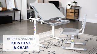 DESK-V201G Kids' Height Adjustable Desk and Chair by VIVO