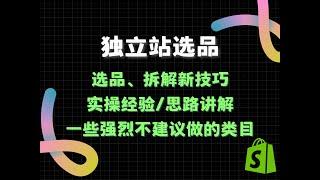 独立站2024-2025选品新思路/新技巧/新策略 实操拆解技巧 工具分享