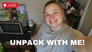 Unpack with Me Live! | Let's get this kitchen in some order|