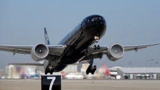 Air New Zealand 'All Blacks' Boeing 777-319(ER) [ZK-OKQ] Takeoff To London