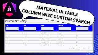 Angular 18 Material UI Table: Custom Column Search, Pagination & Sorting Tutorial