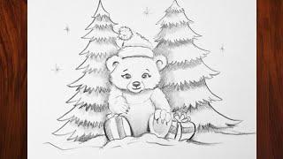 How To Draw A Teddy Bear  | How To Draw Christmas Stuff #drawing #easydrawing #christmasdrawing