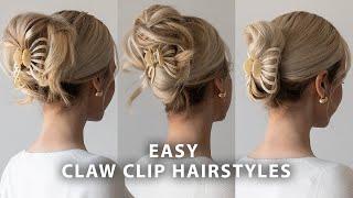 3 Easy Claw Clip Hairstyles ️ Best Back to School Hairstyles for Medium to Long Hair