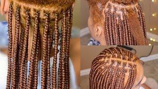 Small Knotless Box Braids (Ginger Color)  + Fluffy Edges | •BraidsByTyTi