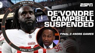  De’Vondre Campbell SUSPENDED 3 games Stephen A. & Shannon Sharpe's INSTANT reaction | First Take