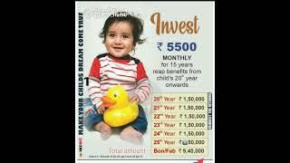 #lic invest monthly 5500||get 9,40,000 child plan