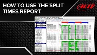 AiM Race Studio Analysis - Split Times Report