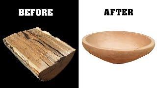 HOW TO MAKE A BOWL FROM A LOG | FIRST TIME / WWW