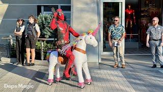 Deadpool on a Unicorn with Wolverine | Avengers Campus | Disneyland Resort 2024  4K