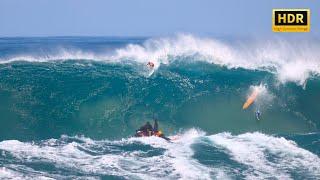 Surfing Big Waves Waimea Bay (Eddie Aikau 2024)  4K HDR