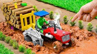 diy mini tractor dengerous stuck in mud with full trolley wood science project