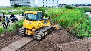 Nice Update! STOP Flooding Smart Engineering Landfill Make ROAD For Truck Transport Sand, SHANTUI