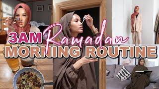 3AM RAMADAN MORNING ROUTINE 2024| suhoor meals, skincare routine + very productive morning