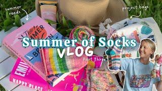 a week of knitting socks, sewing project bags, summer books + socks Q&A l My Summer of Socks VLOG