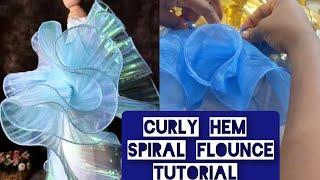 DIY Organza Spiral Flounce with Wavy Curly Hem | Easy Sewing Tutorial