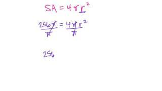 Find Radius given Surface Area of Sphere