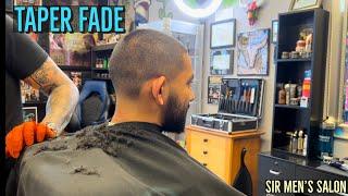 Taper Fade Men’s Hairstyle Barber Tutorial Hair Transformation 