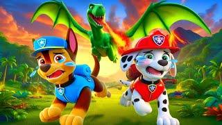 CHASE x MARSHALL Lost In Jurassic World?! What Happened? | Paw Patrol Ultimate Rescue | Rainbow 3