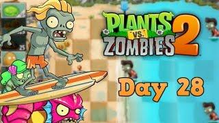 Plants vs Zombies 2 | Big Wave Beach Day 28 | Walkthrough