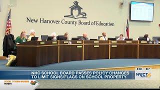 New Hanover County School Board passes changes to limit signs/flags on school property