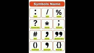 Symbol name #symbols #mathsymbols  #vocabulary #english