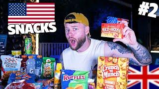 BRITISH GUY EATS AMERICAN SNACKS & CANDY FOR THE FIRST TIME | Part 2