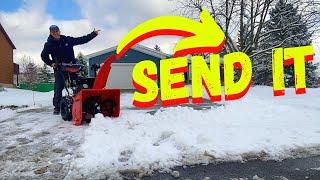 THROW HEAVY WET CURB SNOW FARTHER WITH AN ARIENS DELUXE 24 SNOWBLOWER