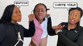 Annoying Little Sister SNITCHES to Get Her Older Sisters in Trouble!