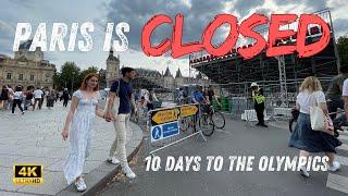 [4K] Paris on Olympic Lockdown: City Center Chaos Before 2024 Olympics  Tourists Beware!