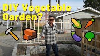 #1:  DIY Vegetable  Garden from Upcycling - Pallet wood & concrete bricks 