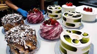 볼수록 빠져드는? 압도적인 비쥬얼의! 다양한 생크림케익 만들기 3편/ korean best cake factory mass production - korean street food