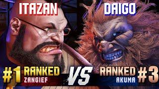 SF6 ▰ ITAZAN (#1 Ranked Zangief) vs DAIGO (#3 Ranked Akuma) ▰ High Level Gameplay