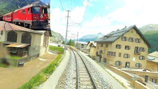  4K Pontresina - Scuol/Tarasp late spring cab ride, Switzerland [05.2020]