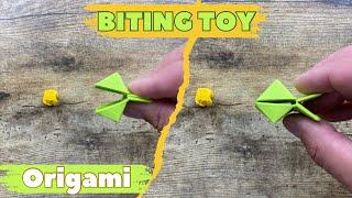 ORIGAMI BITING CLIP PINCERS TUTORIAL | DIY BITING TOY CLIP PINCERS CRAFTING | PAPER TOY ORIGAMI ART