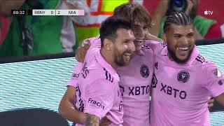 Lionel Messi Finishes a Beautiful Team Play for his First MLS Regular Season Goal!