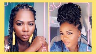 HOW TO DO BOXBRAIDS  ( RUBBER BAND METHOD)|| Nataya Rhall