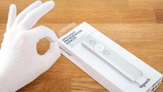 Logitech Spotlight Presentation Remote in Silver White - Relaxed Unboxing ASMR