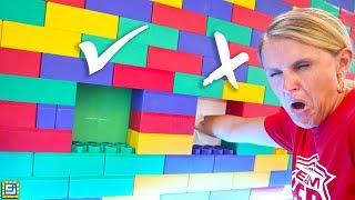 Mystery Hole in the Wall!! Don't Put Your Hand in the Wrong Giant Lego Box!