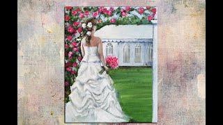 Acrylic painting / Wedding /Bride/MariArtHome