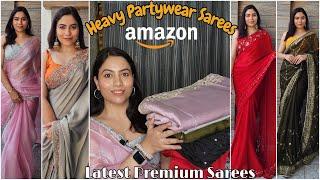 Amazon Partywear Saree Haul | Jimmy Choo,Organza,Embellished Sarees | Premium Occasional Saree